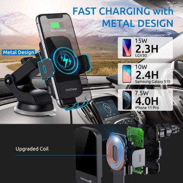 Auto Clamping Car Charger Phone Mount