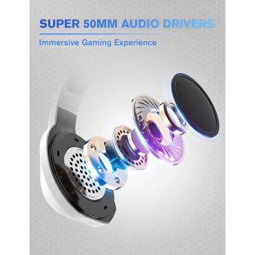 White Gaming Headset for PS4, PS5, Xbox One, PC