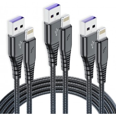 [3 Pack] Extra Long Lightning Cable 10 Foot