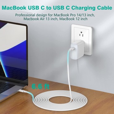 USB C to USB C Charging Cable for MacBook Air, Mac Book Pro, 6.6ft