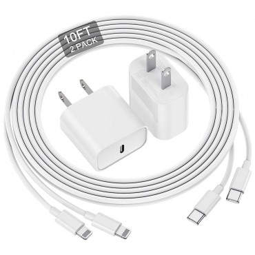 10 FT Long USB C to Lightning Cable