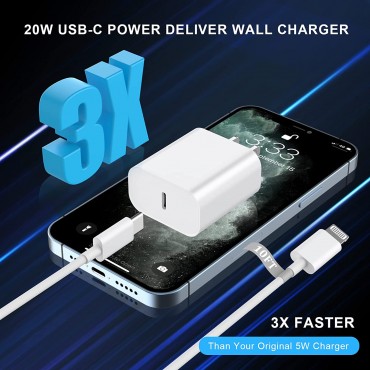 2 Pack PD 20W USB C Wall Charger Block