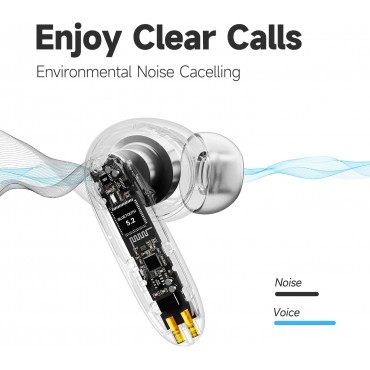 Noise Cancelling Headset with Charging Case (White)