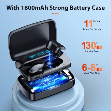 Headphones with 1800mAh Charging Case