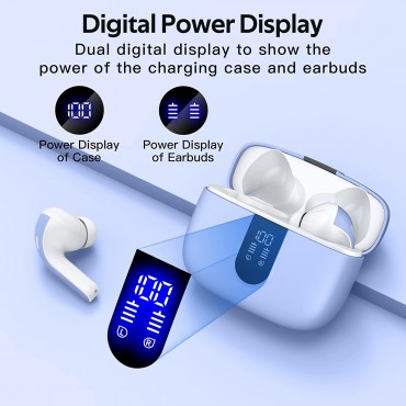 Wireless Earbuds with Wireless Charging Case (Purple)