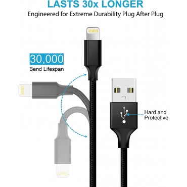 6-Inch Short Cable Cord Charger (5-Packs)