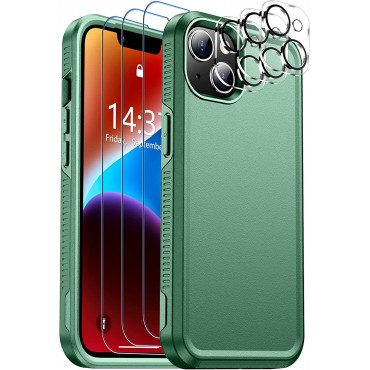 [7 in 1] Designed for Phone 14 Plus Case (Pine Green)