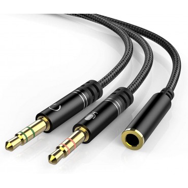 Headphone 3.5mm Splitter Mic Cable