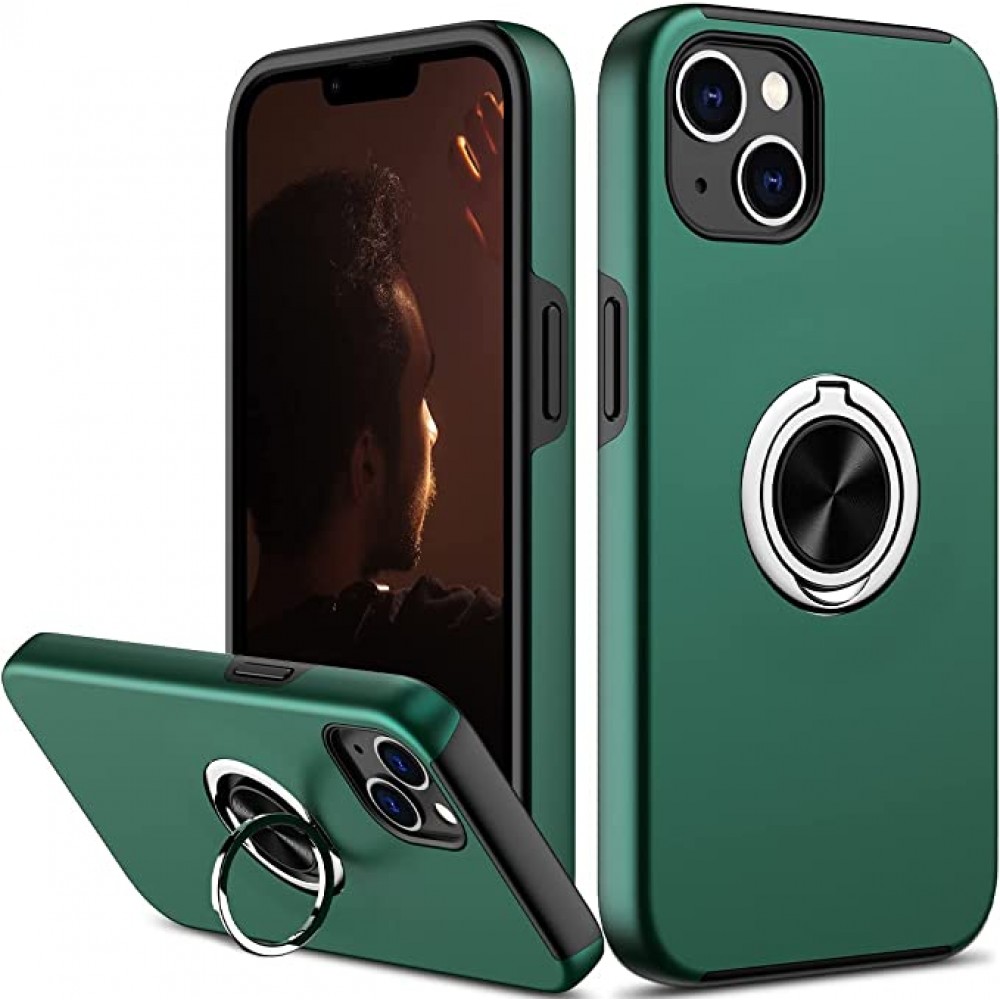 Phone 13 Case with Ring Holder (Green)